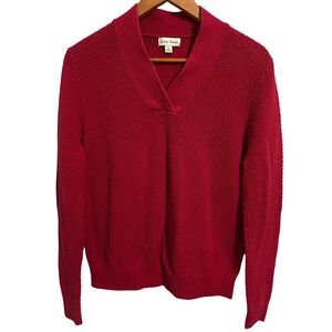 Studio‎ Works Red V-neck Textured Long-Sleeved Sweater Women's Size XL